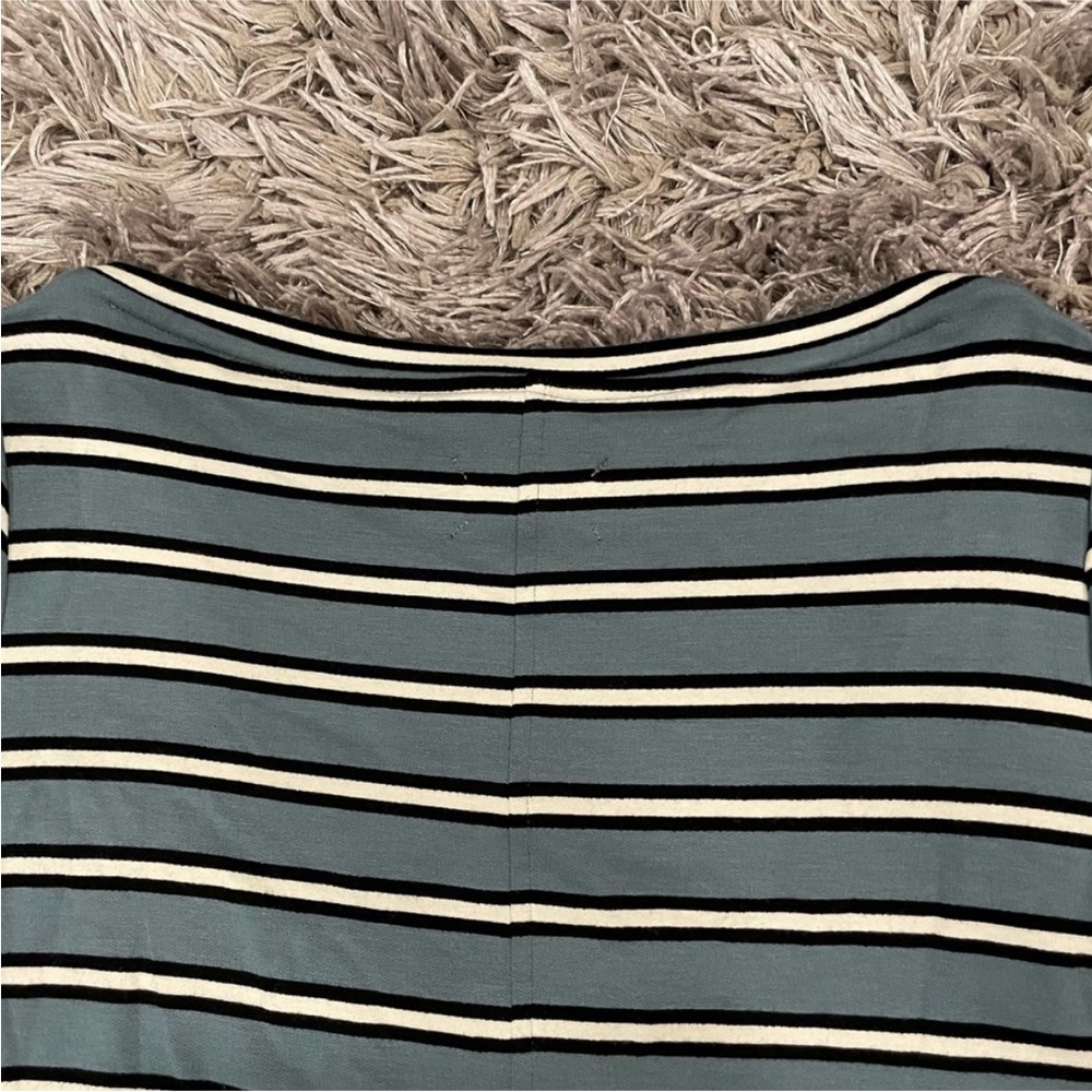 Lou & Grey Blue Black Striped Dress Large L - Picture 4 of 6
